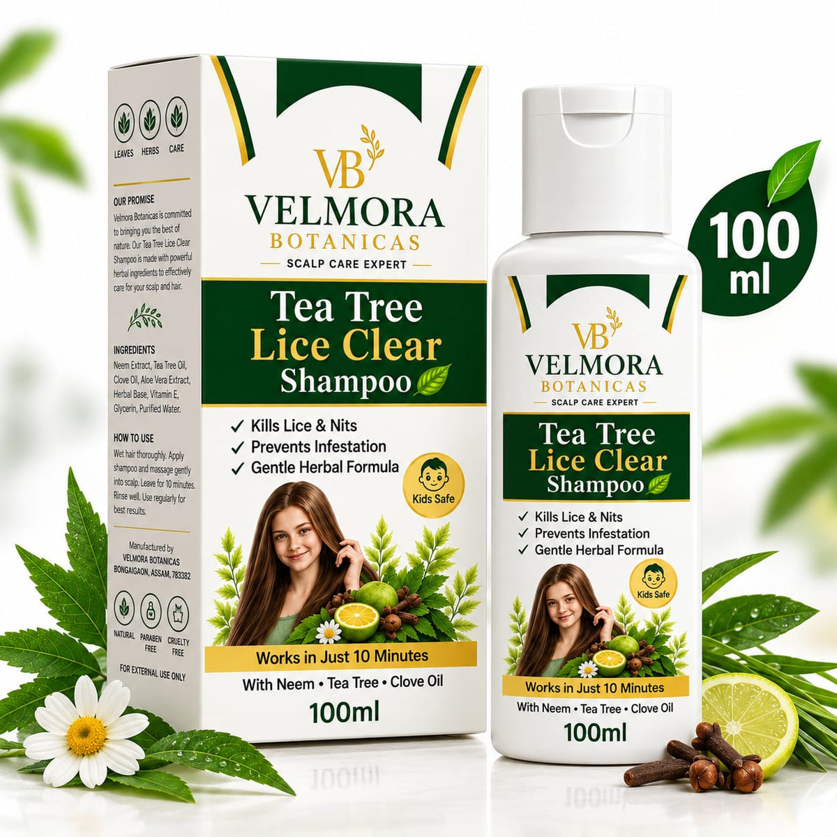 Velmora Botanicas Tea Tree Lice Clear Shampoo -100ml