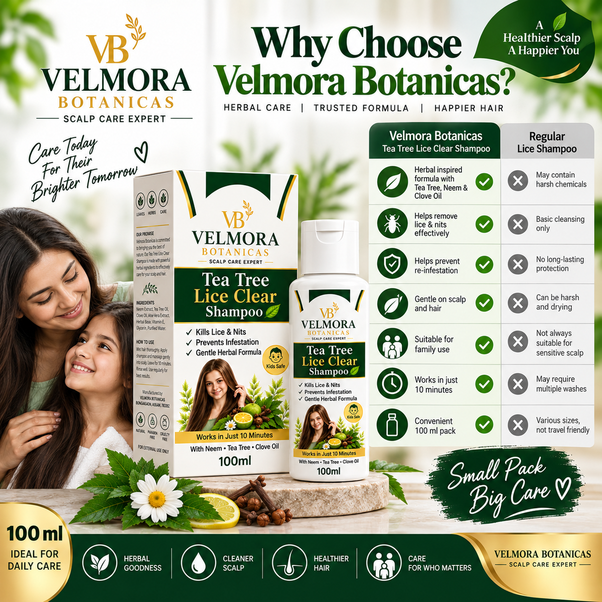 Velmora Botanicas Tea Tree Lice Clear Shampoo -100ml